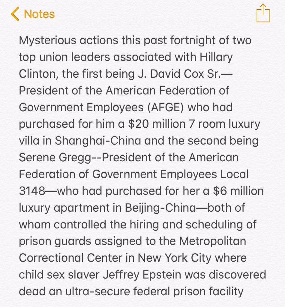 3) “Clinton Union Bosses of  #Epstein Prison Guards Mysteriously Own $26 Million Luxury Properties in China”