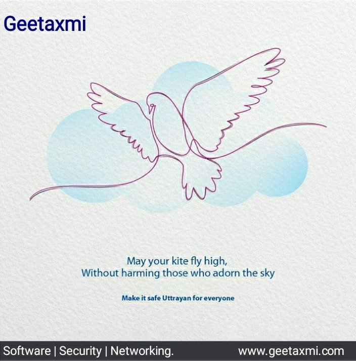 gitakshmi's tweet photo. Wish you a Advanced happy and safe Uttrayan.
#uttrayan2020 #safeuttrayan #geetaxmi #geetaxmitechnologies #uttrayan #Sankranti https://t.co/OL0LENWbj0