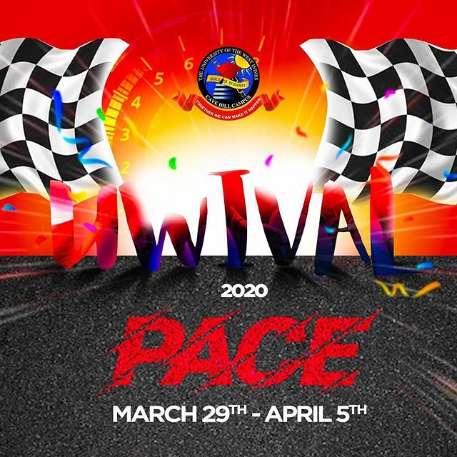 cavehillguildg1's tweet photo. UWIval 2020: P A C E!🏎💨
.
SAVE THE DATE, cause from March 29 - April 5, SUNDAY to SUNDAY is P A C E! 🤸🏾‍♂🔥
.
8 days, 4 PARTIES, 1 BIG BAD EVENT!!💥
.
In the FETES, on the STAGE and on the ROAD is PACE!🔥🤪 Lewwe FUN it Up wit NONSTOP PACE for #UWIva… https://t.co/FW6JVPZ9AA https://t.co/ybWsFcsq9b