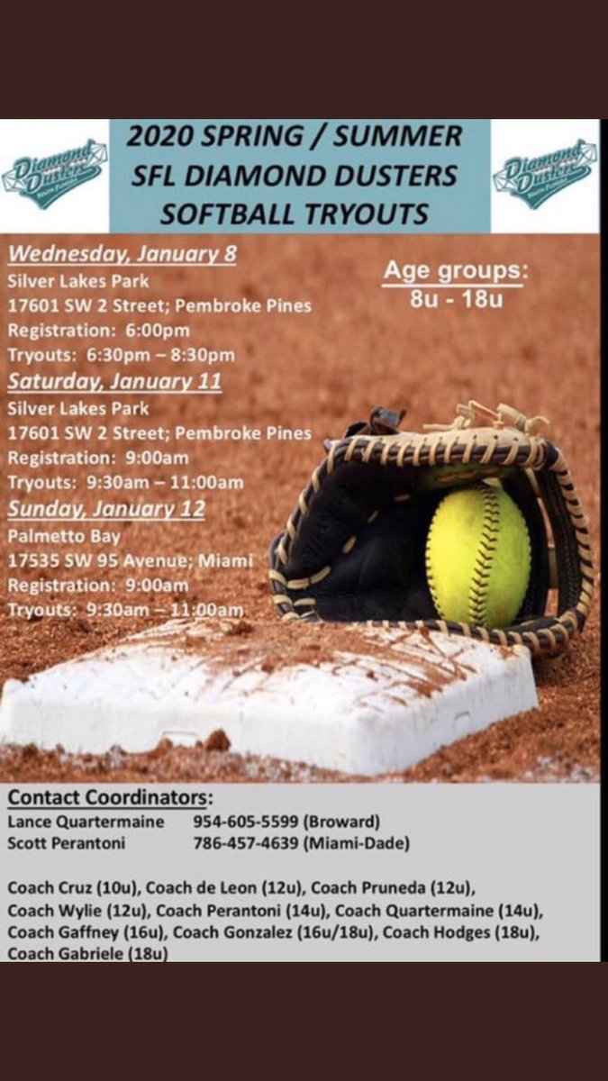 RockSBPerantoni's tweet photo. β¨TRYOUTS Day IIβ¨ After a great showing Day 1, we are more excited to see our turnout tomorrow! Great coaches. Great athletes! Great future! Come be a part of a proud tradition of competitive fastpitch Softball! Teams in every age group. #Diamonddusters #getnlooks #getnemdone https://t.co/mkYQzB6E2I