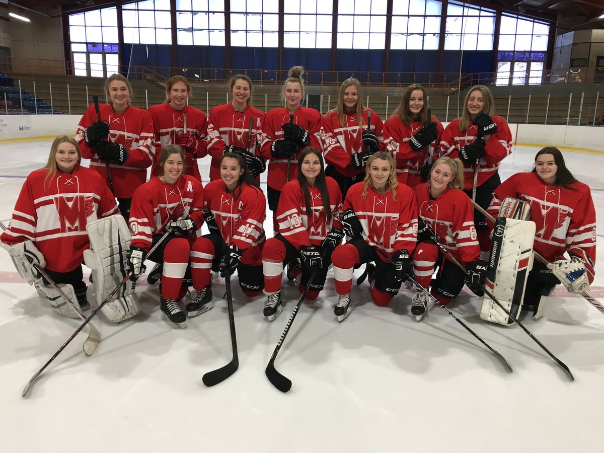 sportsfan_STM's tweet photo. Good luck to the @STM_Athletics Girls Hockey team competing at the PTA Elites tournament in Grand Falls this weekend. Playing PTA at 10:40pm! 
Go Saints! 🏒 🔴⚪️
@STM_Boosters 
@STM_Super_Saint https://t.co/fAFtx75Qxy