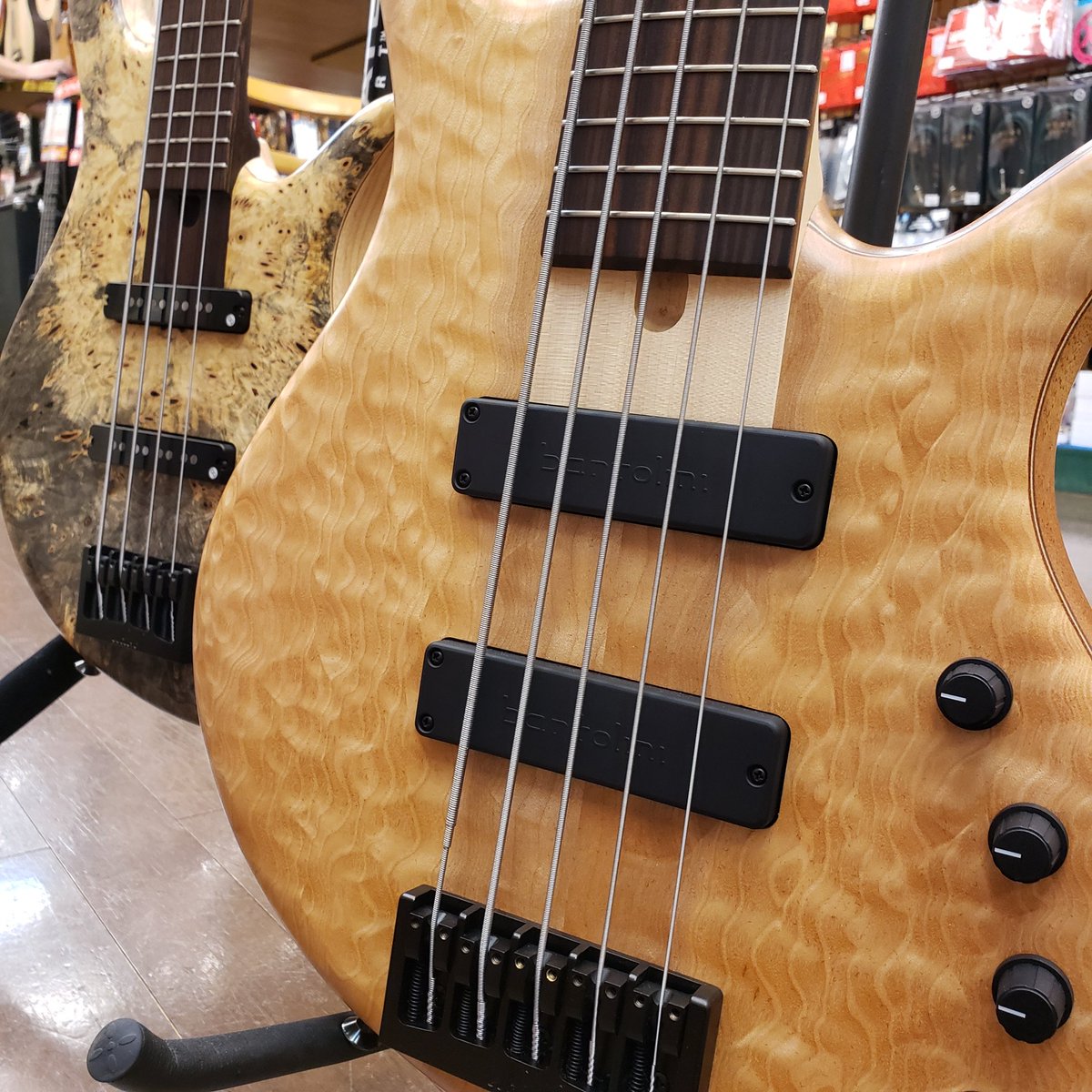 ギタープラネットベース Sur Twitter 最近fenderのつぶやきが多めだったので今日は趣向を変えてハイエンドです Elrick E Volution 5stです 立体的なキルト メイプルが美しい そして3 9kgのライトウェイトも嬉しい Https T Co W329bsit2e ベース