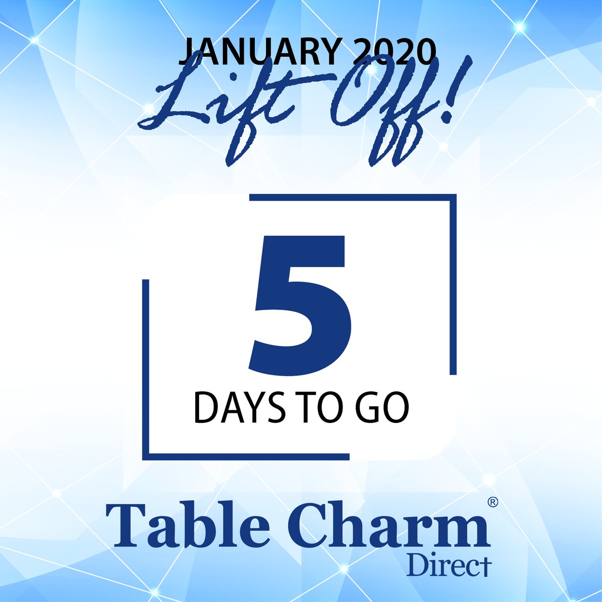 TableCharmSA's tweet photo. ITS THE FINAL COUNTDOWN to a brand new year and only 5 DAYS TO GO to our January 2020 Lift Off meetings.

Contact your manager or distributor for more information.

#liftoff2020 #tablecharm #HighestEnergyWins https://t.co/CXS2vwjfQ7