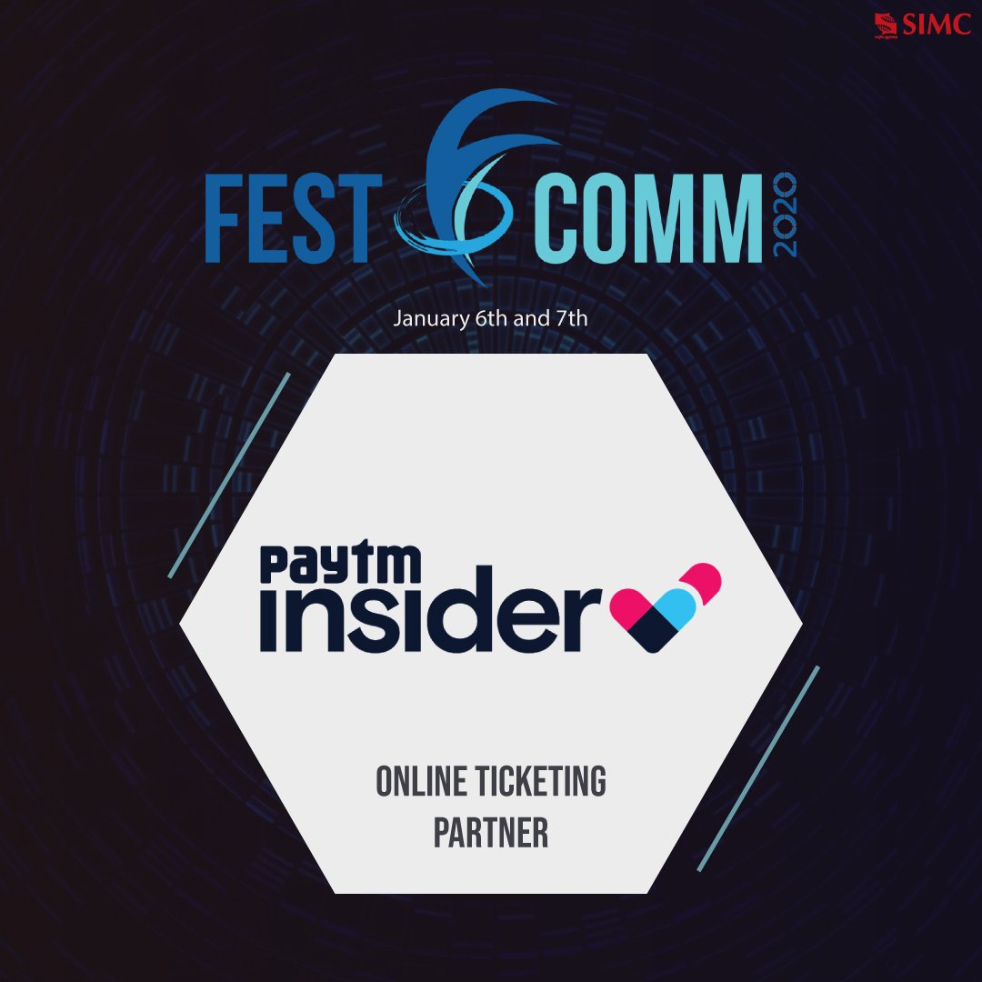 FestOComm's tweet photo. India’s leading e-commerce payment company partnered with https://t.co/uLQPvix7YW brings to you an easy and hassle free discovery of events and payment bookings. We are elated to announce Paytm Insider as our online ticketing partner!
#FestOComm2020 #SIMCPune https://t.co/JyC7QhXnse