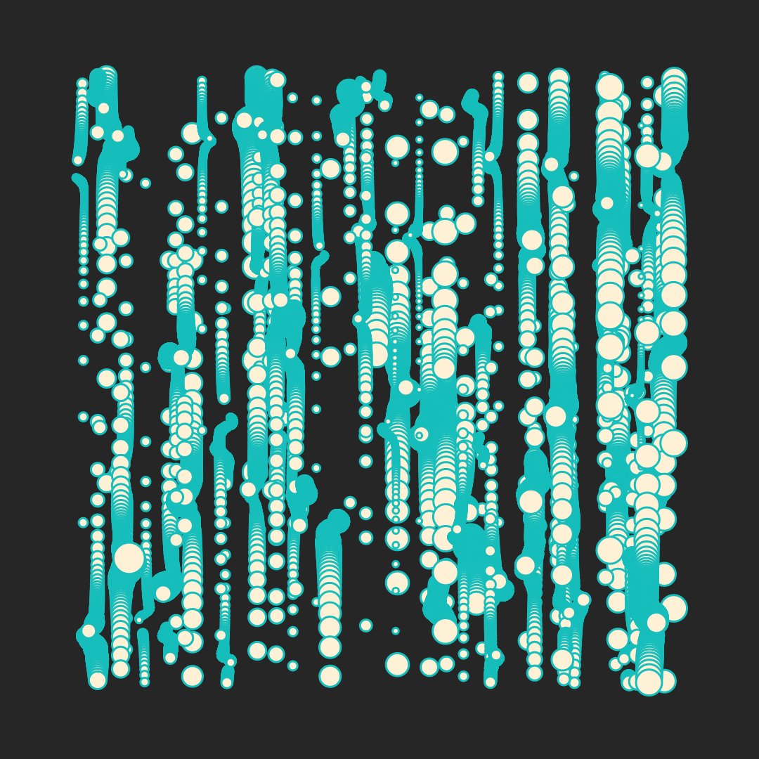 UglyPixel's tweet photo. Day 363
⠀
#Generative #GenerativeArt #Digital #DigitalArt #Abstract #AbstractArt #Geometry #GeometryArt #ComputerArt #CodeArt #Art #CreativeCoding #Sketch #DailyCoding #Javascript #p5 #p5js #RandomWalker #Circle #Circles #Dot #Dots https://t.co/L8tzdKkpbn