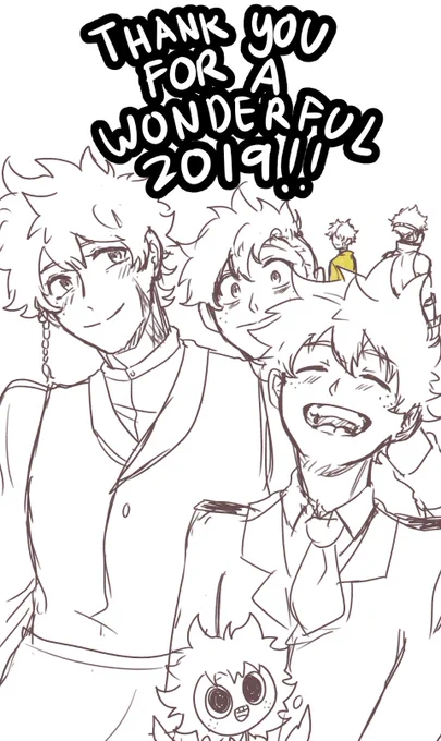 THANK YOU FOR BEING WITH ME THIS YEAR TOO! O 7O/ 

It was fun making new AUs and arts and being able to improve, however slowly but surely.

I'm looking forward to being with you guys next year! 
