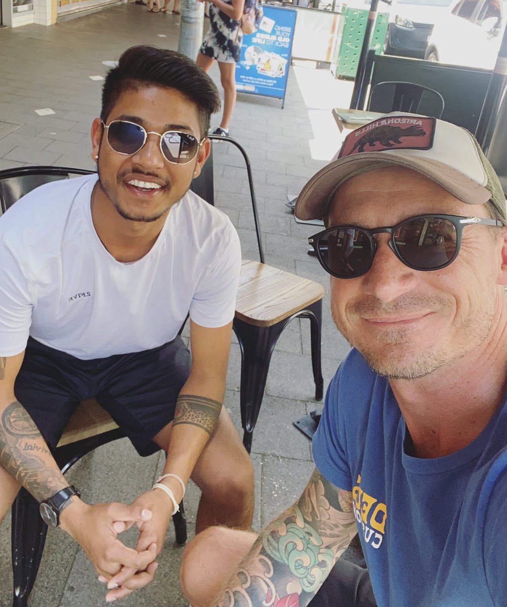 Sandeep25's tweet photo. Always great to catch up with this legend @DaleSteyn62 ! https://t.co/hfl5XwUWb9