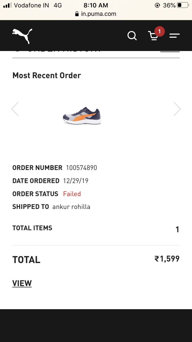 order status puma