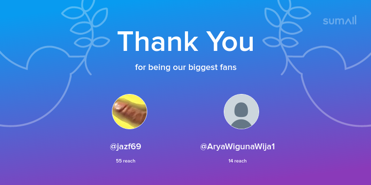 datdswebsxtes2s's tweet photo. Our biggest fans this week: jazf69, AryaWigunaWija1. Thank you! via https://t.co/PkbYGIm6TF https://t.co/yHpt35FH4K