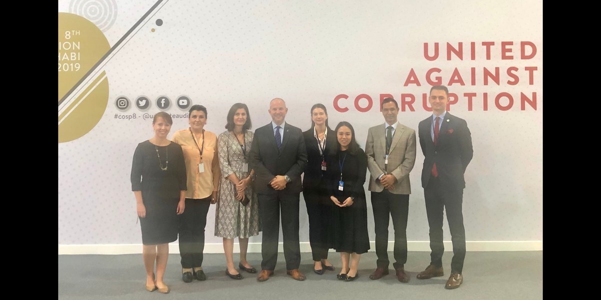 AES111's tweet photo. Back from #Cosp8 @ Abu Dhabi, connecting w/colleagues supporting governments from around the globe to review progress on implementation of #UN #anticorruption convention & figure out steps to reinforce it. Much more needed! Docs are here https://t.co/NAimJVXY2R & more to come. https://t.co/Elx8xmmQCw