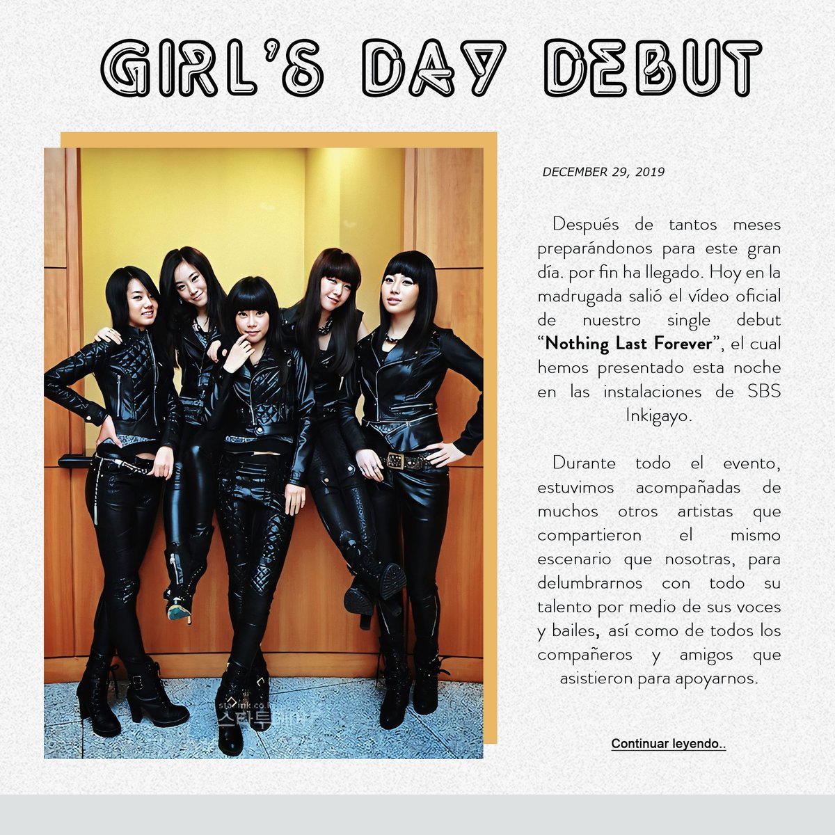 itsgirlsdaytwt's tweet photo. ใ
คใ
ค ยท ๐ Everyday ? ? ? . .โ . @ ๐!๐ฅ๐โ๐ฆ ๐๐๐ฌ
191229 โบ #GIRLSDAYDEBUT ๏พ #NLFGSD
ยกMuchรญsimas gracias a todos los que asistieron a este momento tan especial para nosotras! Esperamos que lo hayan disfrutado. https://t.co/75cFNIljoz