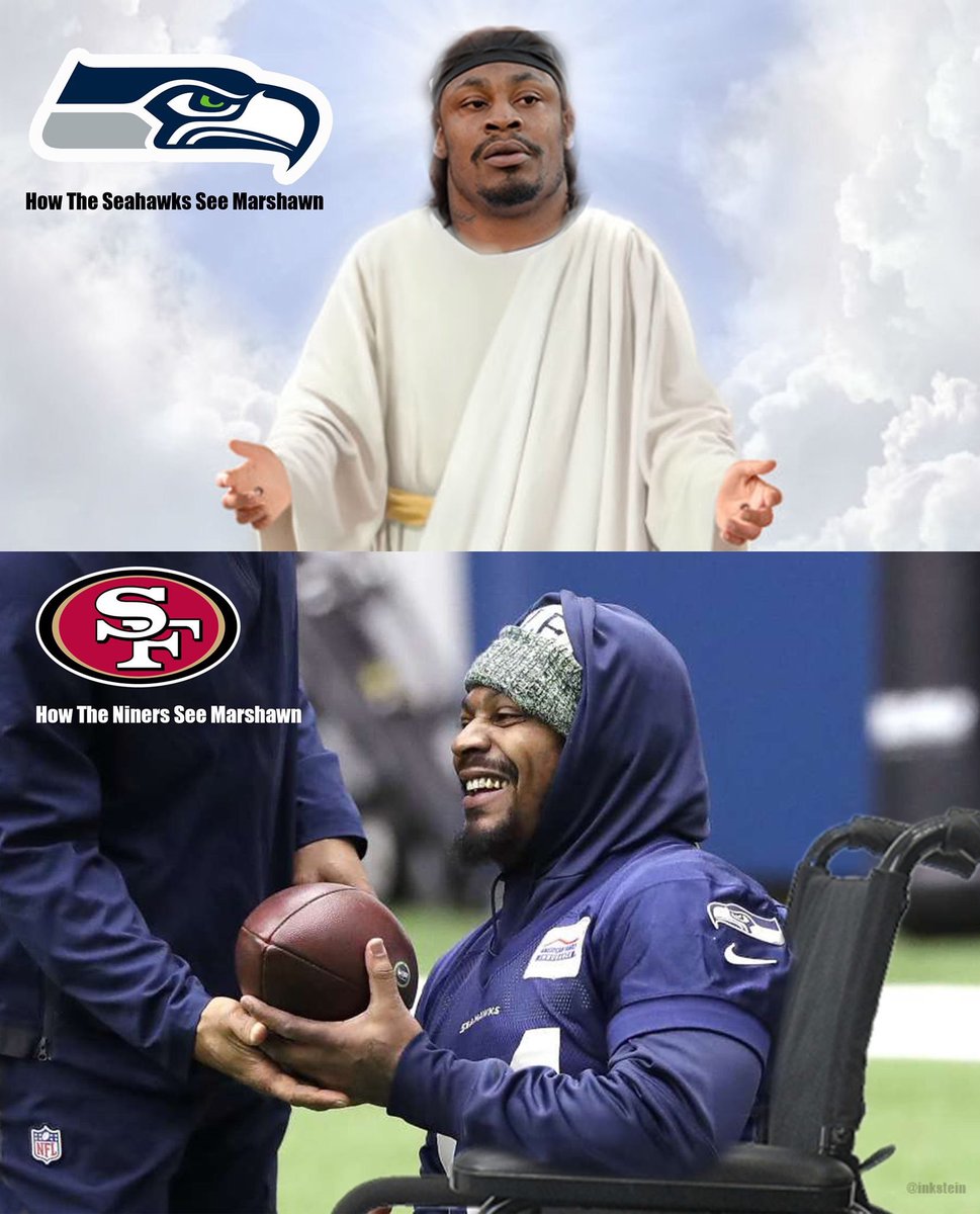 inkstein's tweet photo. @Seahawks vs @49ers Seahawks fans better settle down now. That was a 1/2 yard touch down #beastmode #BeastQuake #SFvsSEA #sitdown #behumble #BANGBANGNINERGANG #ninernation #Skittles #skittles https://t.co/YHgSpFVn5s