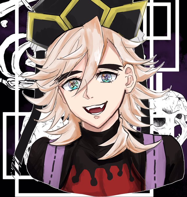 光る鉛玉さんがTwitterに投稿した童磨(鬼滅の刃)のイラスト。