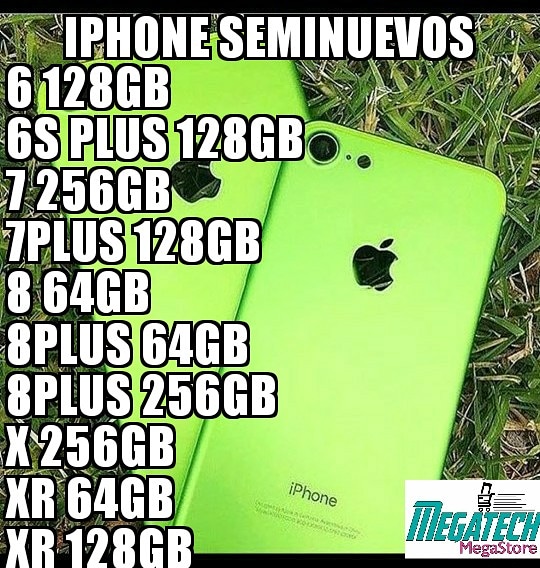 MALL DEL SOL, REGUS

*IPHONE 10/10 SEMINUEVOS*
6 128GB $270
6S PLUS 128GB $340
7 256GB $370
7PLUS 128GB $470
8 64GB $450
8PLUS 64GB $570
8PLUS 256GB $630
X 256GB $680
XR 64GB $640
XR 128GB $680

*NUEVOS*
6S 64GB $350
6S PLUS 64GB $430
XR 128GB $875