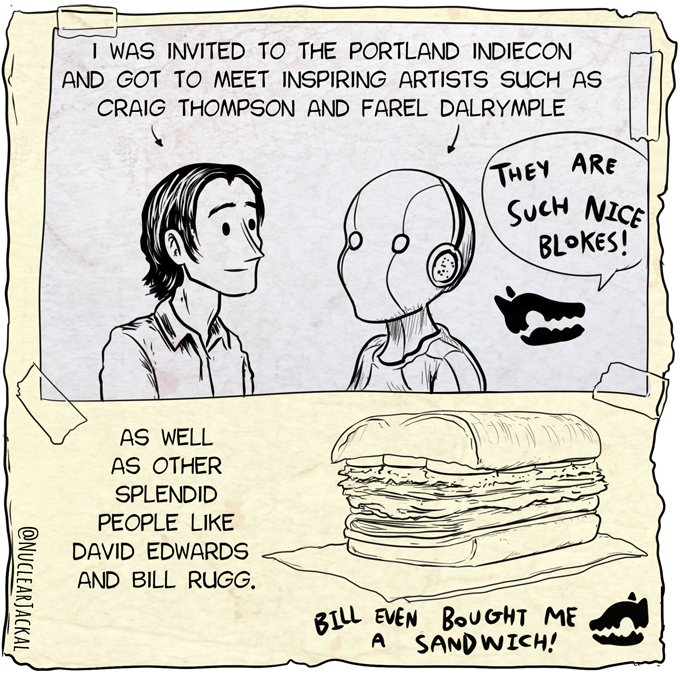 NuclearJackal's tweet photo. Here's a comic about how my 2019 went.  

Post 1 of 3 - Alternatively you can view it on Tapas https://t.co/78PumGsfOT #2019incomics 

#newyearscomic #2019reflection #newyearsevecomic #autobiocomic #illustration https://t.co/JUF4WEscox
