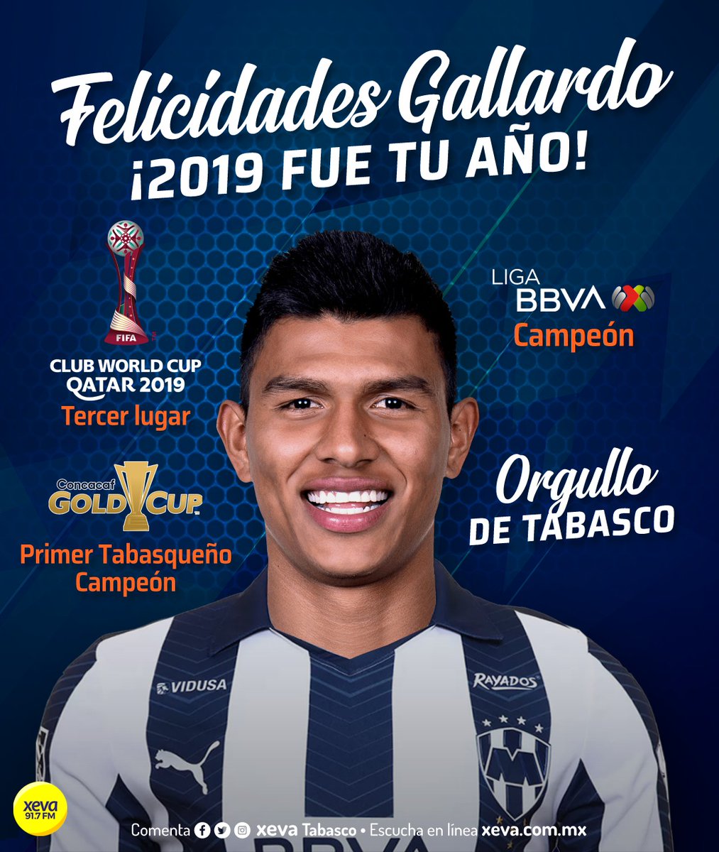 XEVATabasco's tweet image. ¡Felicidades campeón! @JGallardo_17 eres nuestro #orgullochoco este 2019 fue tu año... #LigaBBVAMX #MonterreyCampeon @Rayados