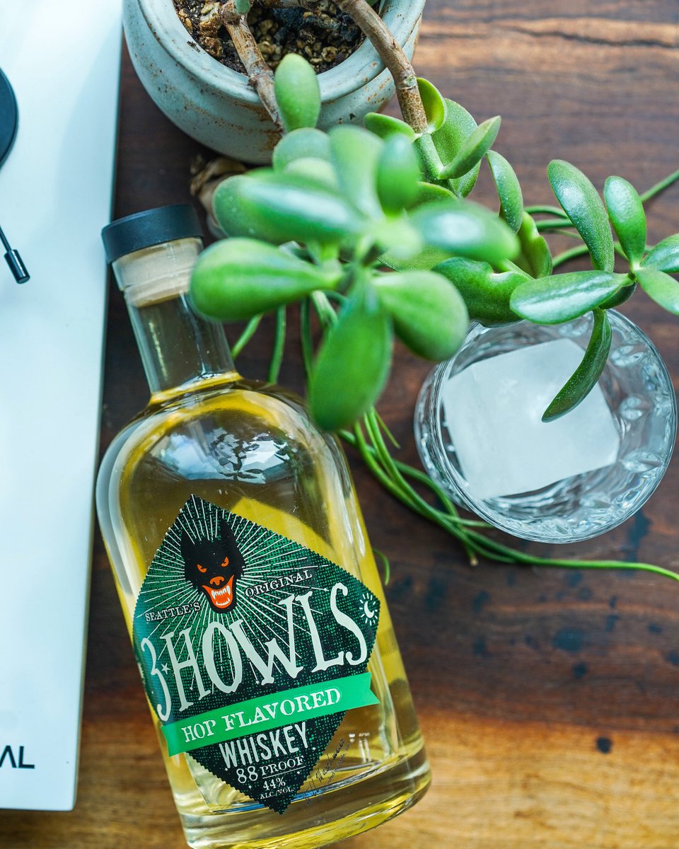 Our Hop Flavored #Whiskey layers Northwest hops to create a lighter whiskey with a strong, flowery, citrus nose and a surprisingly smooth first sip. Lingering flavors of pine and exotic spice hang on the palate. 🥃🌱✨ #3Howls