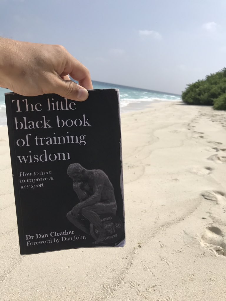 Enjoying a second read through of The little black book of training Wisdom.... on a beach.... In the Maldives 🇲🇻 #cantcomplain