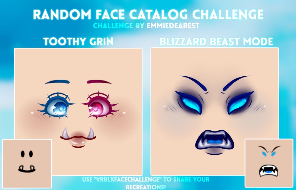 Emmie On Twitter Links To The Faces I Made For My Part Of The Challenge Toothy Grin Https T Co Firypjloti Ver W Out Teeth Https T Co Zhhrljh17n Blizzard Beast Mode - roblox catalog faces