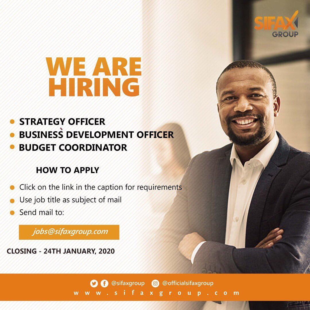 for_fit_hire's tweet photo. Vacancies at Sifax Group.
Strategy Officer
Business Development Officer
Budget Coordinator
#forfithire #fastrecruit #vacancies #jobs #businessdevelopmentjobs #strategyjobs #budgetjobs https://t.co/8eQ6TSiS0n