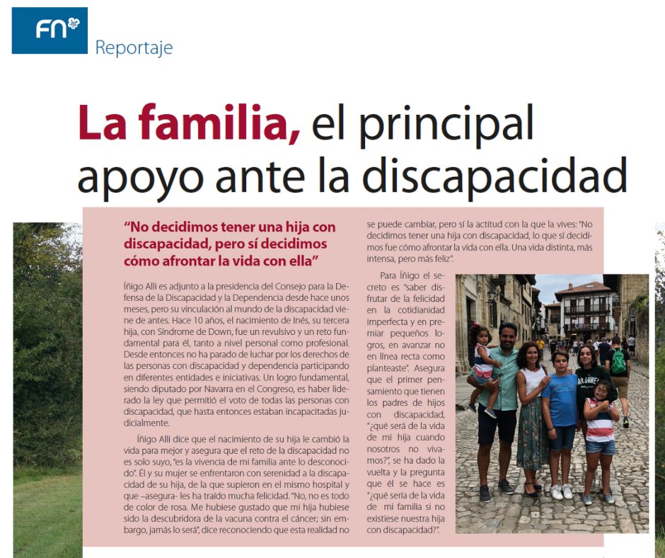 CEDDD_'s tweet photo. ¡Felices fiestas! ☺️
@inigoalli y su hermosa familia son protagonistas del último ejemplar de la revista de Federación Española de #FamiliasNumerosas (@FamNumerosas)
El titular ya se merece nuestra ovación. ¿Verdad, que todo es actitud?
¡Os queremos mucho! 👪👭👦 https://t.co/SCwYYptWUR