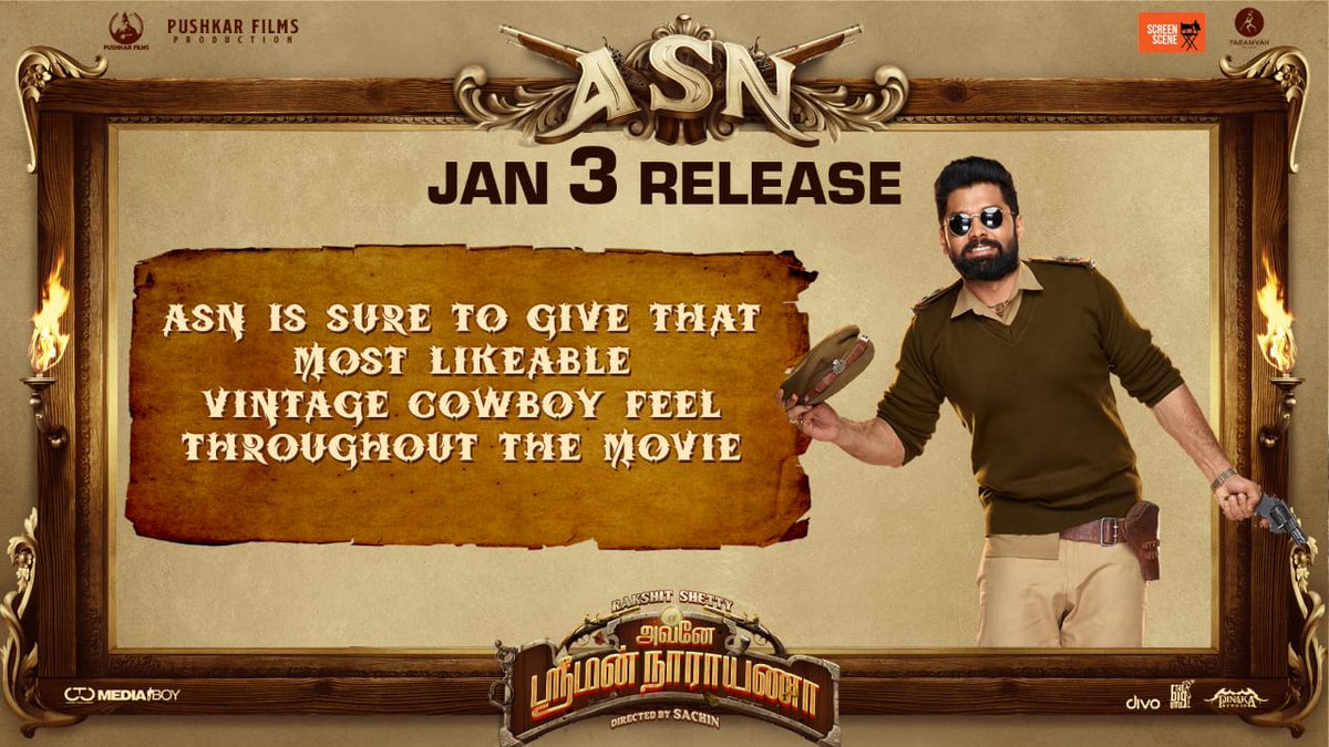 CinePeek's tweet photo. #AvaneSrimanNarayana - ஜனவரி 3️⃣ முதல் உலகமெங்கும்...!
#ASNFromJan3
@rakshitshetty @shanvisrivastav
#CinePeek https://t.co/4QJWEn1BMM
