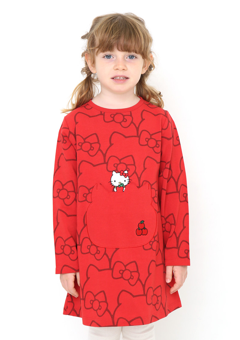 グラニフ 1 10 金 発売 サンリオキャラクターズ ハローキティ のシルエットになっているポケットの中には リンゴを持った可愛いハローキティが キッズtシャツ キッズワンピでも同柄アレンジ展開 C 76 Sanrio Appr No S グラニフ