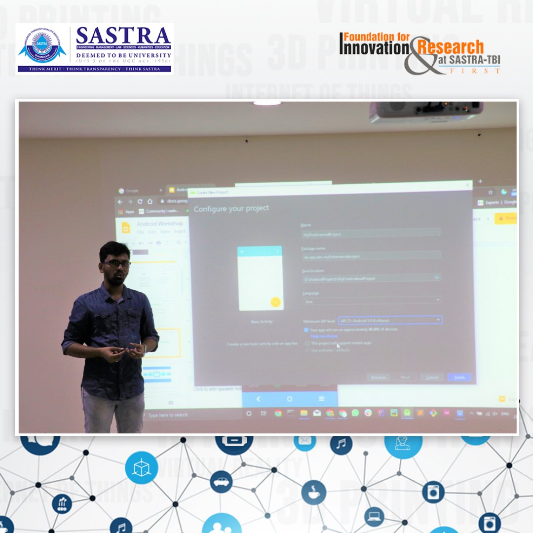 Sastratbi's tweet photo. Proceedings of the Android workshop by Google Certified Android Developer Mr. Kavin Raju from @dsc_sastra. The participants were given hands on experience in App development using Android Studio.
#android #studio #sastra #tbi #dscsastra #workshop #technology #app #dev https://t.co/1kIzZkZlwK