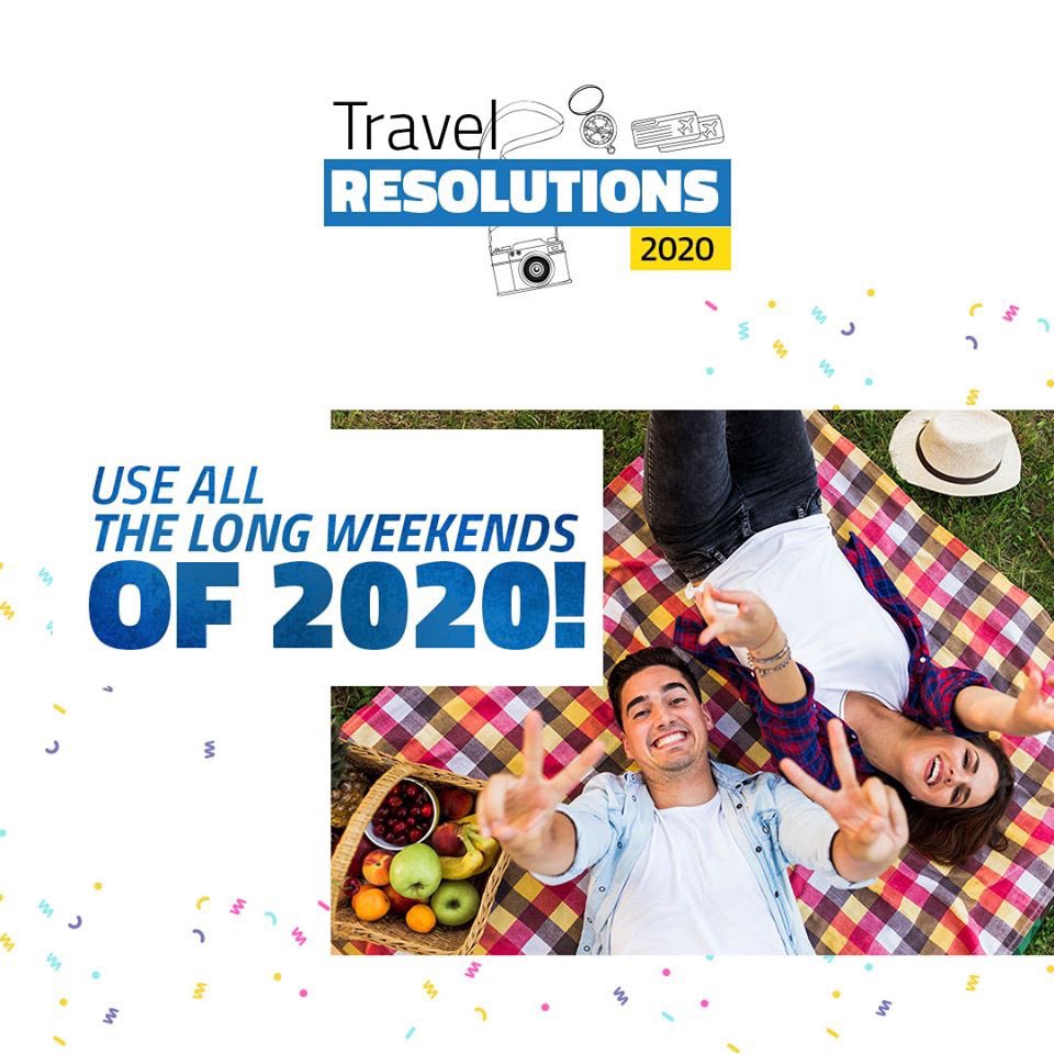 FabHotels's tweet photo. #TravelResolution of 2020 - Plan ahead and use all the long weekends of the upcoming year!
#NewYears #TravelPlans https://t.co/WlgaIMZ6E8
