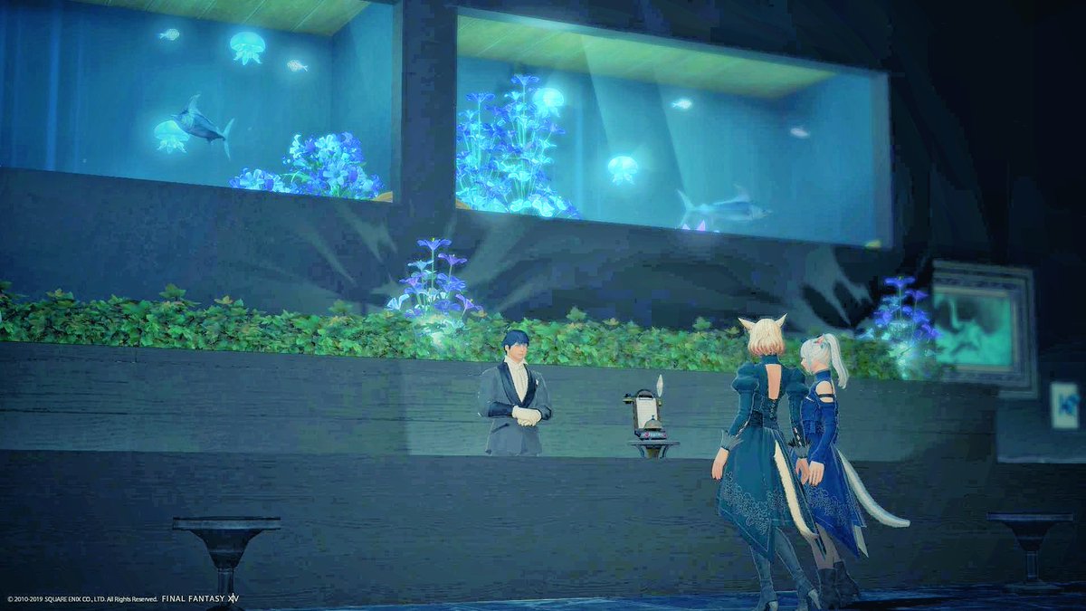 nina_osn's tweet photo. アーモロートが一望できるバー #FathomFive にもお邪魔してきました
BGMがいい~!
あとクラゲランプが浮いてるのかわいい!!
#FF14 https://t.co/lPWfRvYtrN
