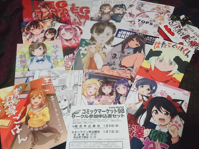 見て見て!宝の山✨
今日からじっくり拝読します!
いえーい!

サークル参加じゃないのに差し入れを貰う謎のイベントも発生した!笑
コミケって変な場所だなあ

次はサークル参加を目指す?
次回は新刊を持ってちゃんとご挨拶に伺わせてください?‍♀️ 