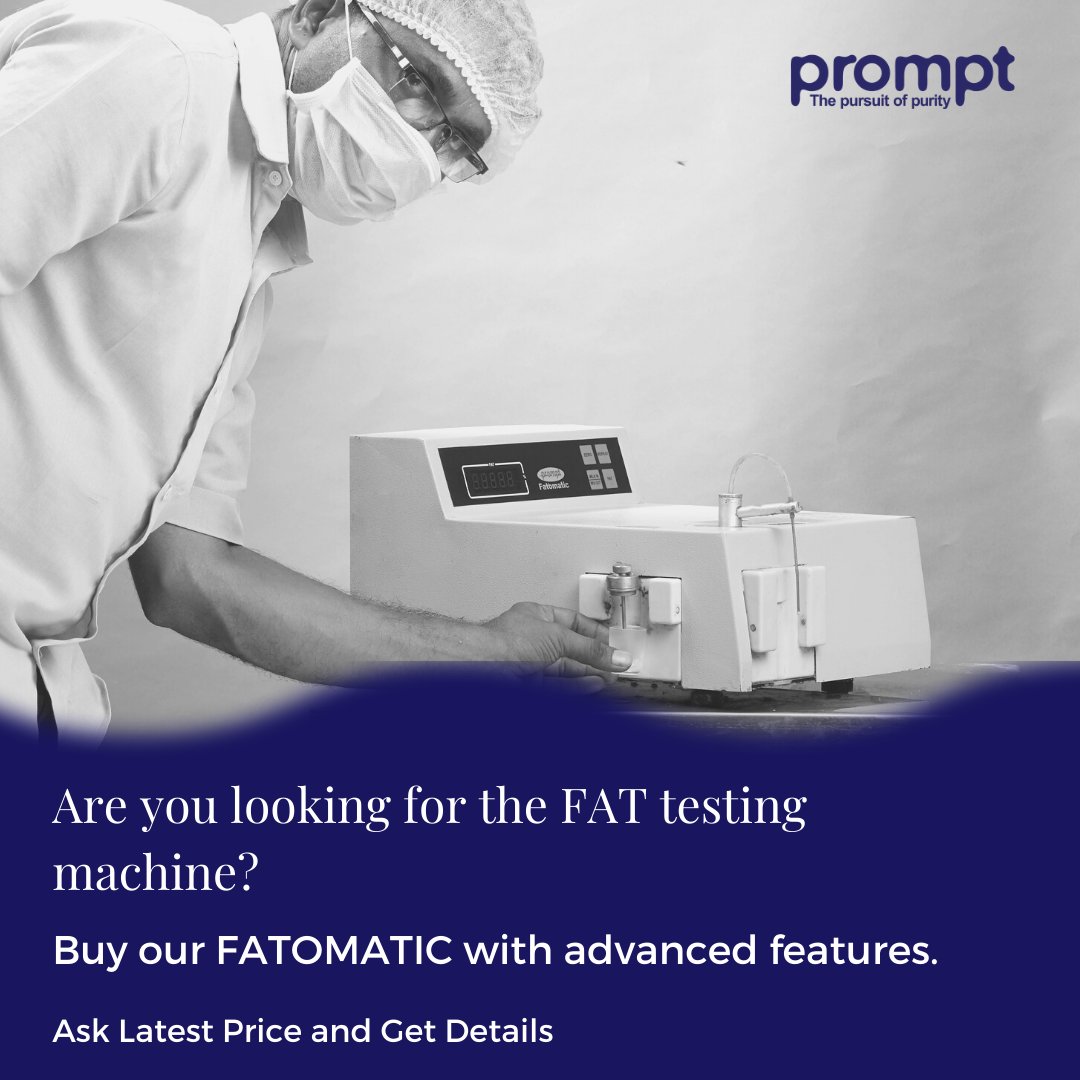 PromptDairyTech's tweet photo. Are you looking for the FAT testing machine?
Buy our FATOMATIC with advanced features.
Ask Latest Price and Get Details
Visit https://t.co/oh8M8ysgW6 Email us on info@promptdairytech.com
#FATtestingmachine #innovation #advancedtechnology #newtechnologies #newfeatures https://t.co/JCFJ58GYBL
