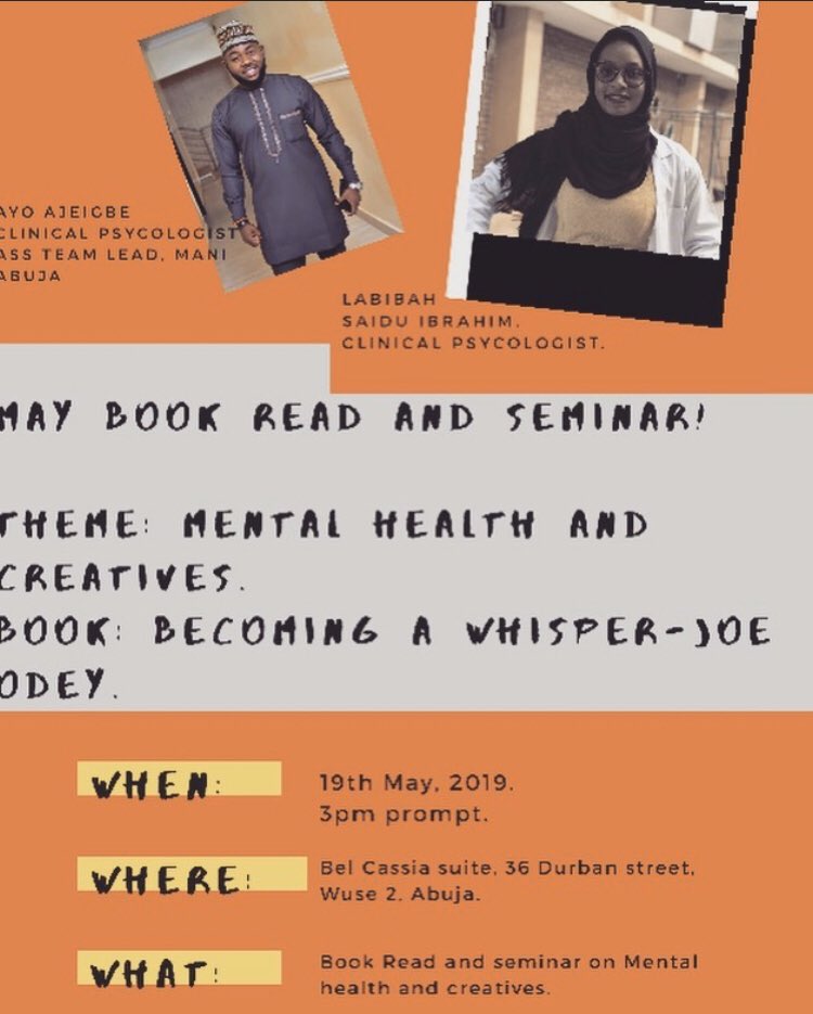 bookclub50's tweet photo. Our biggest event in May, introduced our friendship with @MentallyAwareNG we were able to talk about depression and creatives!
We can’t wait for another creative platform like this next year! #2019Bookclub50 #DonateLibrary https://t.co/DHKT1s83DI