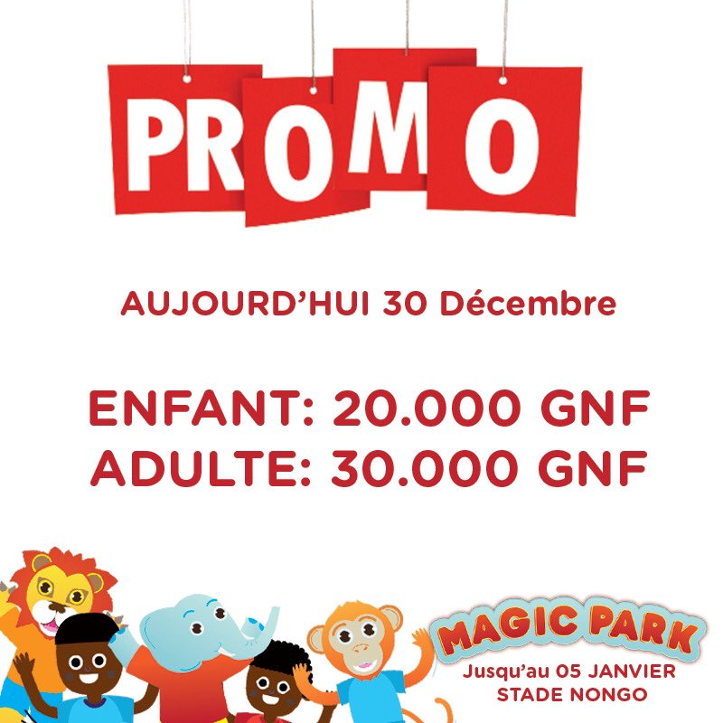 [PROMO FLASH]
Aujourd’hui, on casse les prix! 
Venez profiter en grand nombre pendant  toute la journée.
#MagicPark2019 c’est pour la famille.