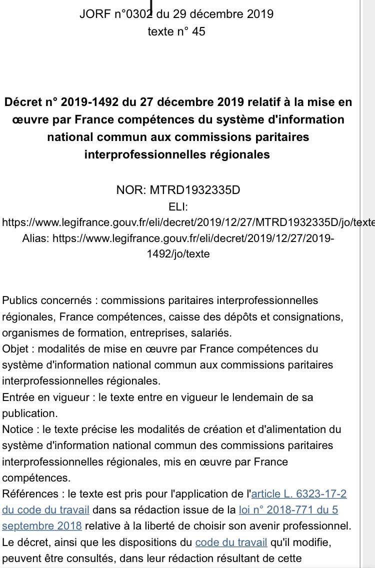 aminegharbi18's tweet image. Décret relatif au SI national pour les #CPIR legifrance.gouv.fr/affichTexte.do… #avenirpro #formation #formpro #fongecif #legifrance @Fcompetences_fr