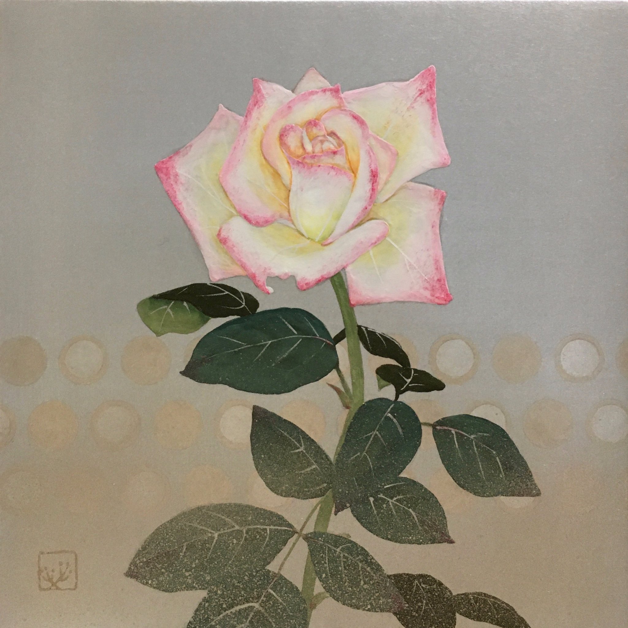安心発送】 日本画 絵画 豊生作 新発売の 薔薇の花 絵画 - 絵画