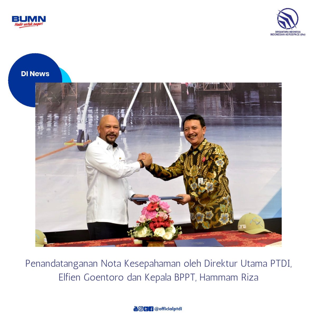 officialptdi's tweet photo. Bandung (30/12), Roll Out Pesawat Udara Nir Awak (PUNA) Male, produk hasil dari perjanjian kerja sama dalam bentuk Konsorsium antara Kemhan RI, BPPT, TNI, ITB, PTDI dan PT Len Industri (Persero) utk mendukung Pemenuhan Produk Alpalhankam &amp; kesiapan Industri Pertahanan. https://t.co/tRnRRvjnW3
