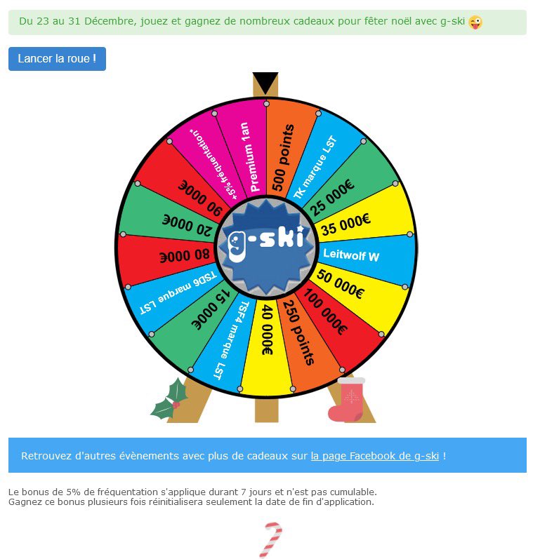GSkiGame's tweet image. Actuellement, la roue est sur G-Ski afin de fêter Noël. La question est simple : aimeriez-vous qu’elle reste en jeu un tout petit peu plus longtemps? 😎
