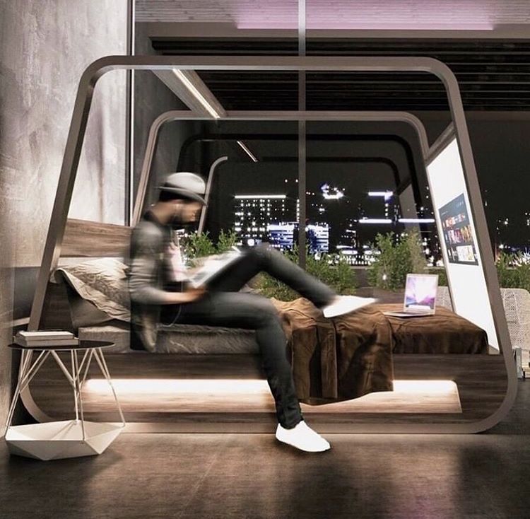 deccori's tweet photo. HiBed: Smart bed with build-in projector screen and speakers design by @hi_interiors_ https://t.co/zfeCxeVMyZ