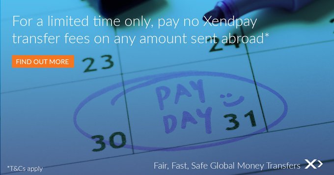 xendpay's tweet photo. For a limited time, you can enjoy no transfer fees when you send money overseas with @xendpay 🌎

✅Send unlimited payments abroad 

✅ Fair, fast, safe

✅ 5000+ 5* Tustpilot reviews 

Transfer today 👉 https://t.co/txfmF53q7p

#sendmoneyabroad #notransferfees https://t.co/MBe1zB1Krq