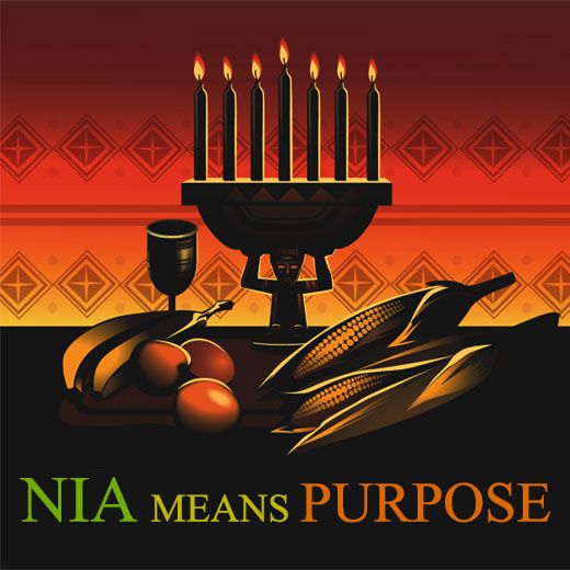The principle of Nia means to commit ourselves to the glorious duty of restoring our families, our neighborhoods, and our people to their historical greatness.