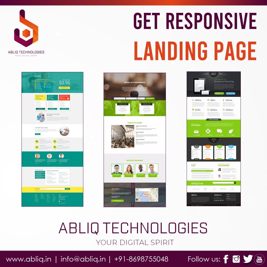 AbliqT's tweet photo. A good first impression isn’t just about #design, but also how fast that design loads. #Abliq #Technologies Provides responsive #Landing #page for your #business #website
#abliqdehradun #dehradun #abliqindia #abliqIT #development #webdev #ranking #digitalpage #digitalbusiness https://t.co/W9r7TlIqGq