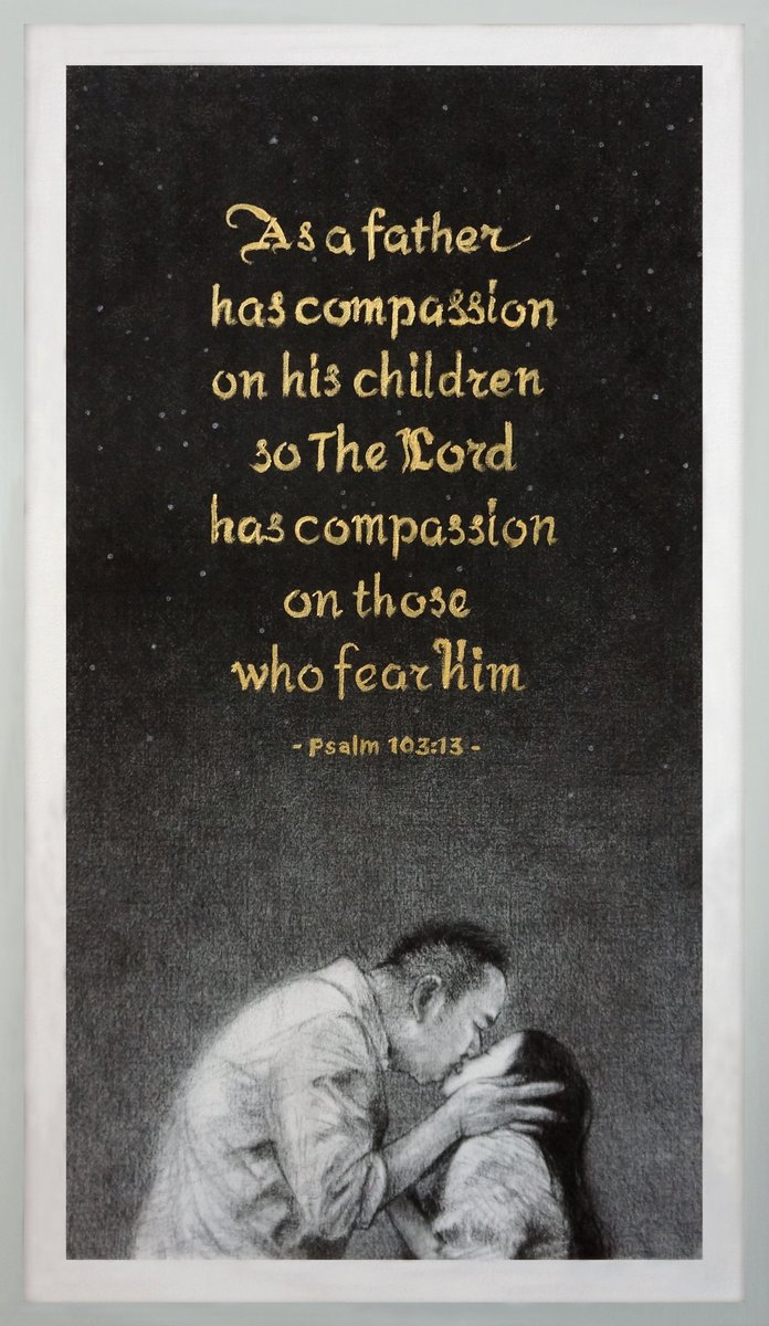 ta_putra's tweet photo. " As a father has compassion on his children, so the Lord has compassion on those who fear Him ", -Psalm 103:13

Charcoal, acrylic on canvas | 45x80 cm | 2019
__________
#Journal
#TommyAditamaPutra // #TAP
#artwork #drawing
#TeddyLazuardi #fatheranddaughter #BibleVerse #Psalm https://t.co/rmVX1tgqjI
