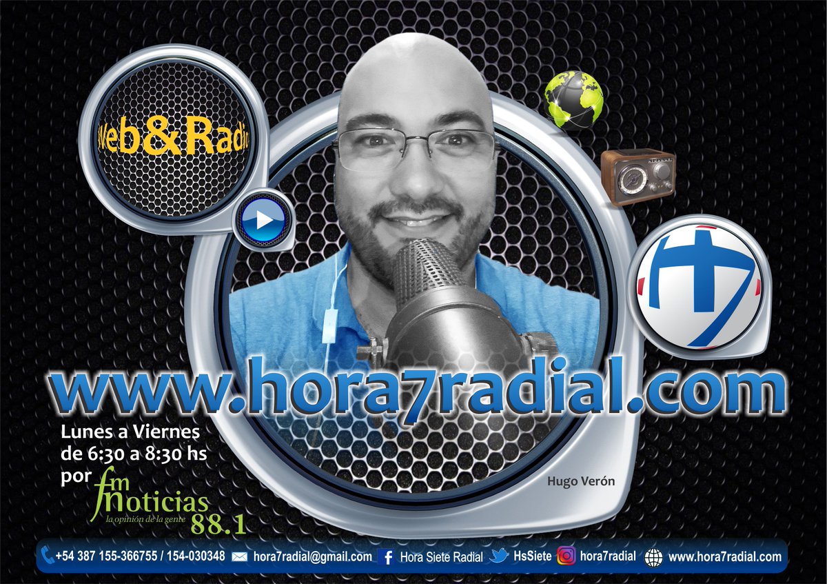 #Sintoniza #Escucha #Informate Seguí Sintonizando <a href="/HsSiete/">Hora 7</a> x FM Noticias 88.1 c/los HNOS. VERÓN <a href="/HugoAntonioVero/">Hugo Antonio Veron</a> <a href="/jdveron/">javier veron</a> <a href="/GramajoFelix/">Felixon</a> <a href="/Abraham_DCampos/">Abraham Campos</a> .#Info #Noticias #Entrevistas #Desayunos #Opinión