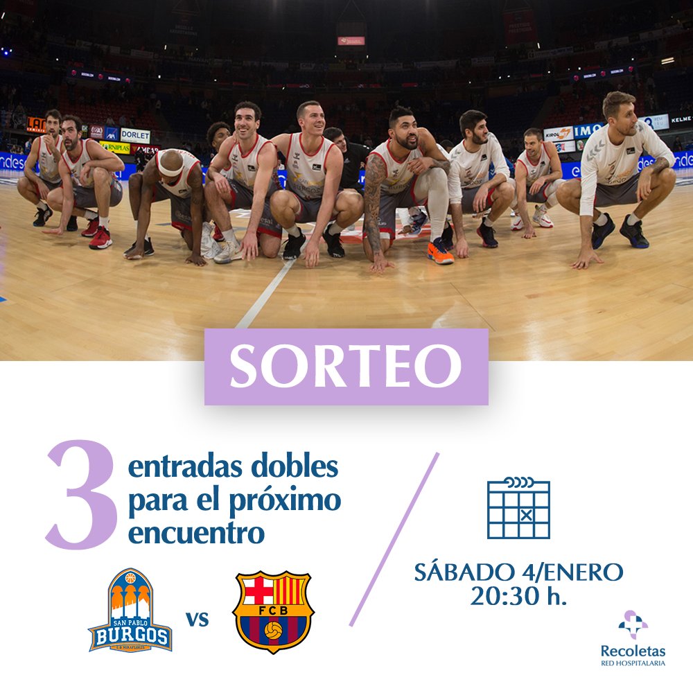 RecoletasSalud's tweet photo. 👉🏀 ¡Empezamos el año con el partidazo del @SanPabloBurgos Vs. Barça!🏀
𝐏𝐚𝐫𝐚 𝐩𝐚𝐫𝐭𝐢𝐜𝐢𝐩𝐚𝐫 👇
1⃣ Síguenos en Twitter👍 
2⃣ Retwitea esta publicación
3⃣ Deja un comentario en esta publicación mencionando a la persona que quieres invitar 😉 (recuerda mencionar con @) https://t.co/1lzgtv2IGU