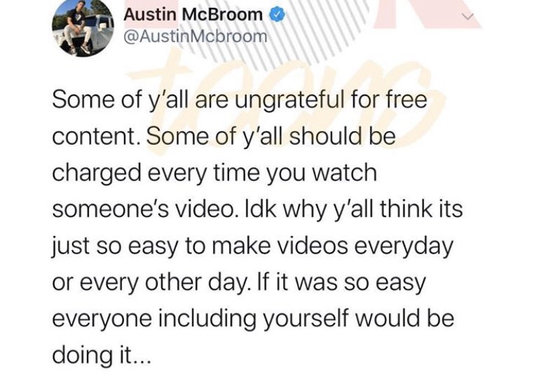 MESSYMONDAY's tweet photo. If you missed the now deleted tweet from @AustinMcbroom  and @CatherinePaiz response. https://t.co/dijIx4I19B