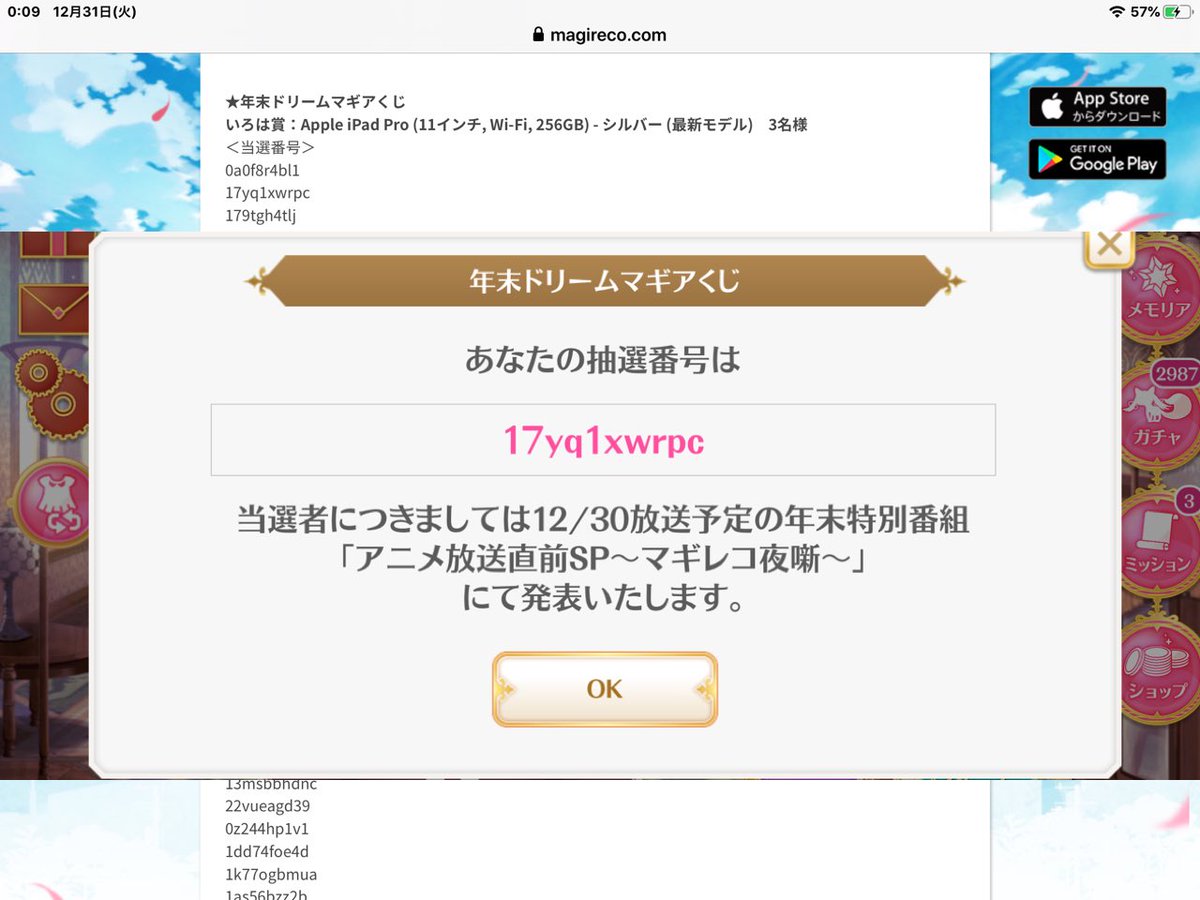 年末ドリームマギアくじ
