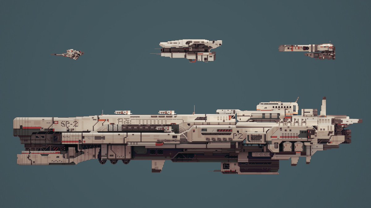 TheNaarek's tweet photo. Here are some of the ships I worked on for @spark_squared 's Space Glide map back in 2018! Enjoy this last post for this year 😇 https://t.co/0pzgz4hW1K