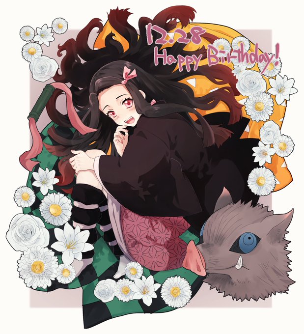 豊橋MarkIIさんがTwitterに投稿した竈門禰豆子(鬼滅の刃)のイラスト。
