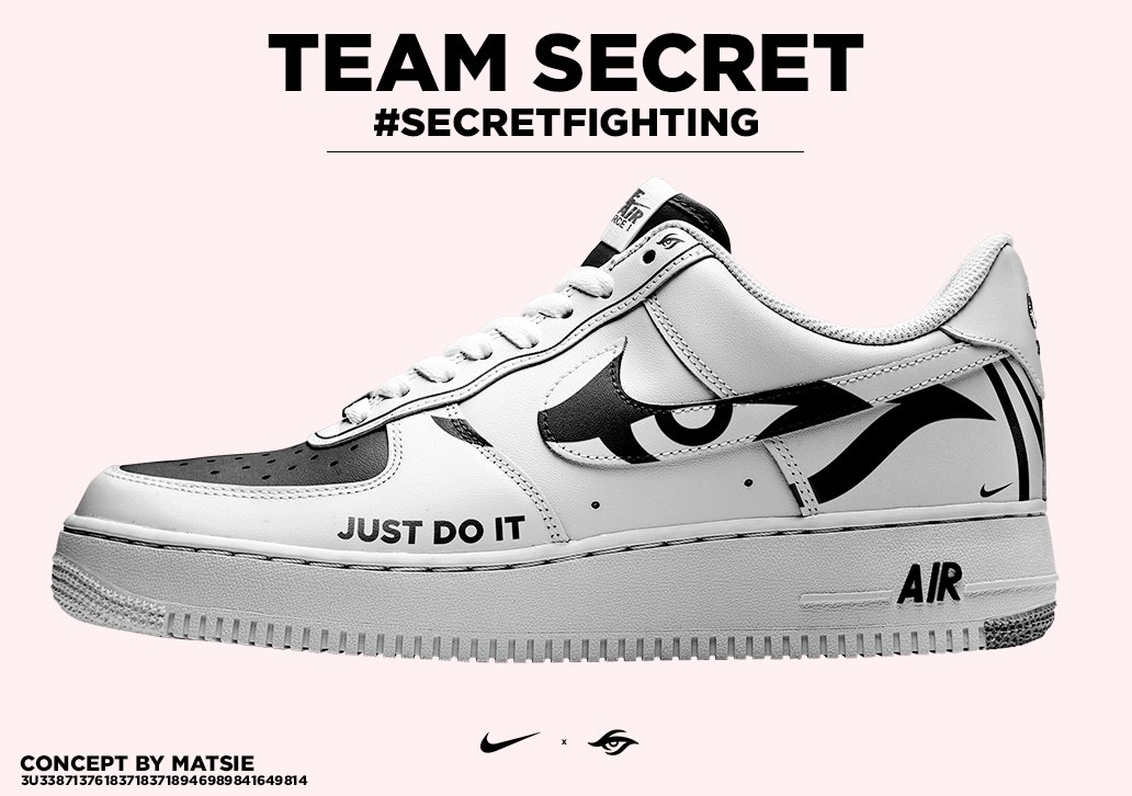 Matsie on Twitter: "NIKE x TEAM 👟 @Nike @teamsecret [Requested by @Secret_SamE] Likes Retweets are highly appreciated on this i tried something new with the ''Swoosh''! 😁 https://t.co/jyqVnwKIBO" /